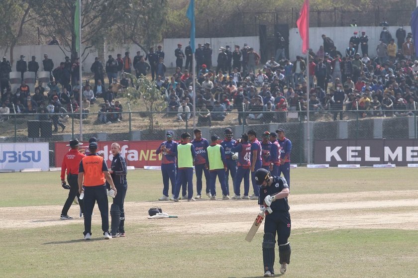 Nepal thrashes Scotland by three wickets