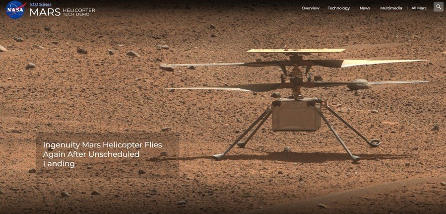 NASA's Mars helicopter completes 55 flights on Mars
