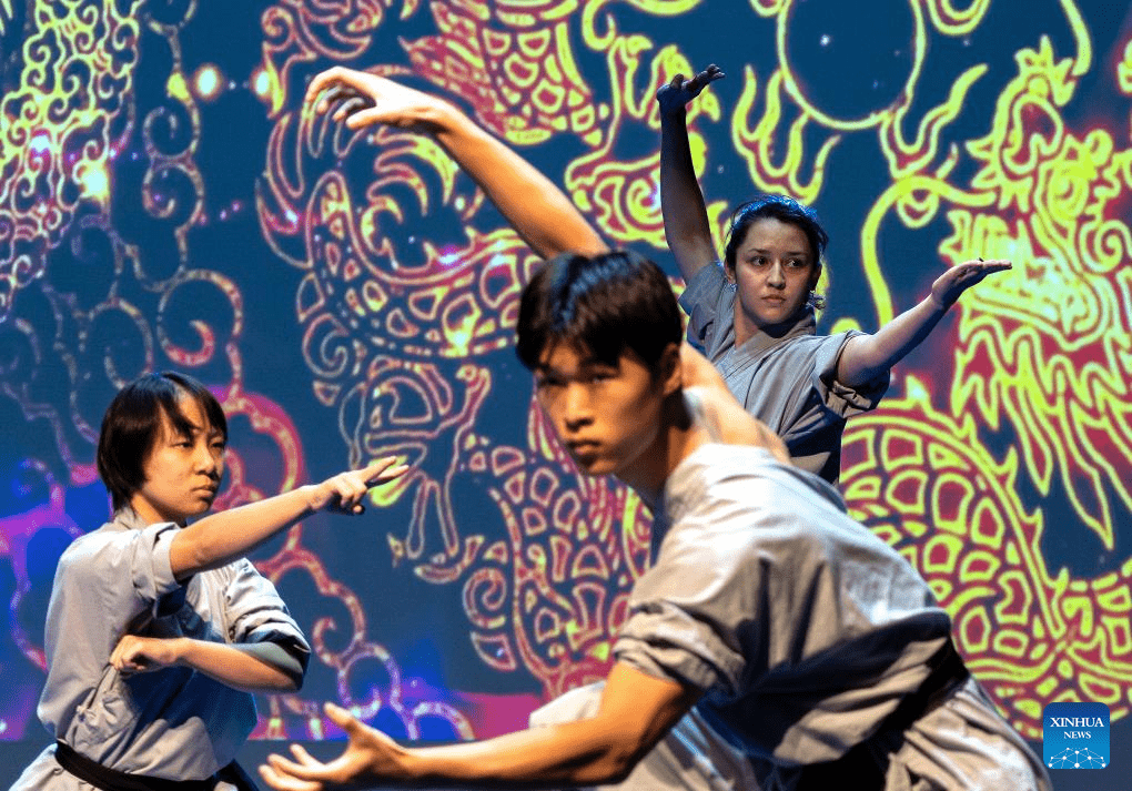 China's national Wushu team performs exhibition in U.S.