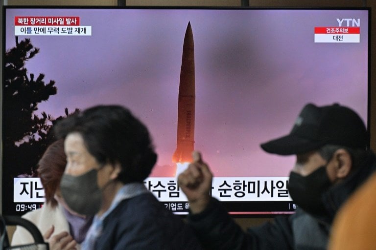 N. Korea fires 'long-range' missile as S. Korea president heads to Japan