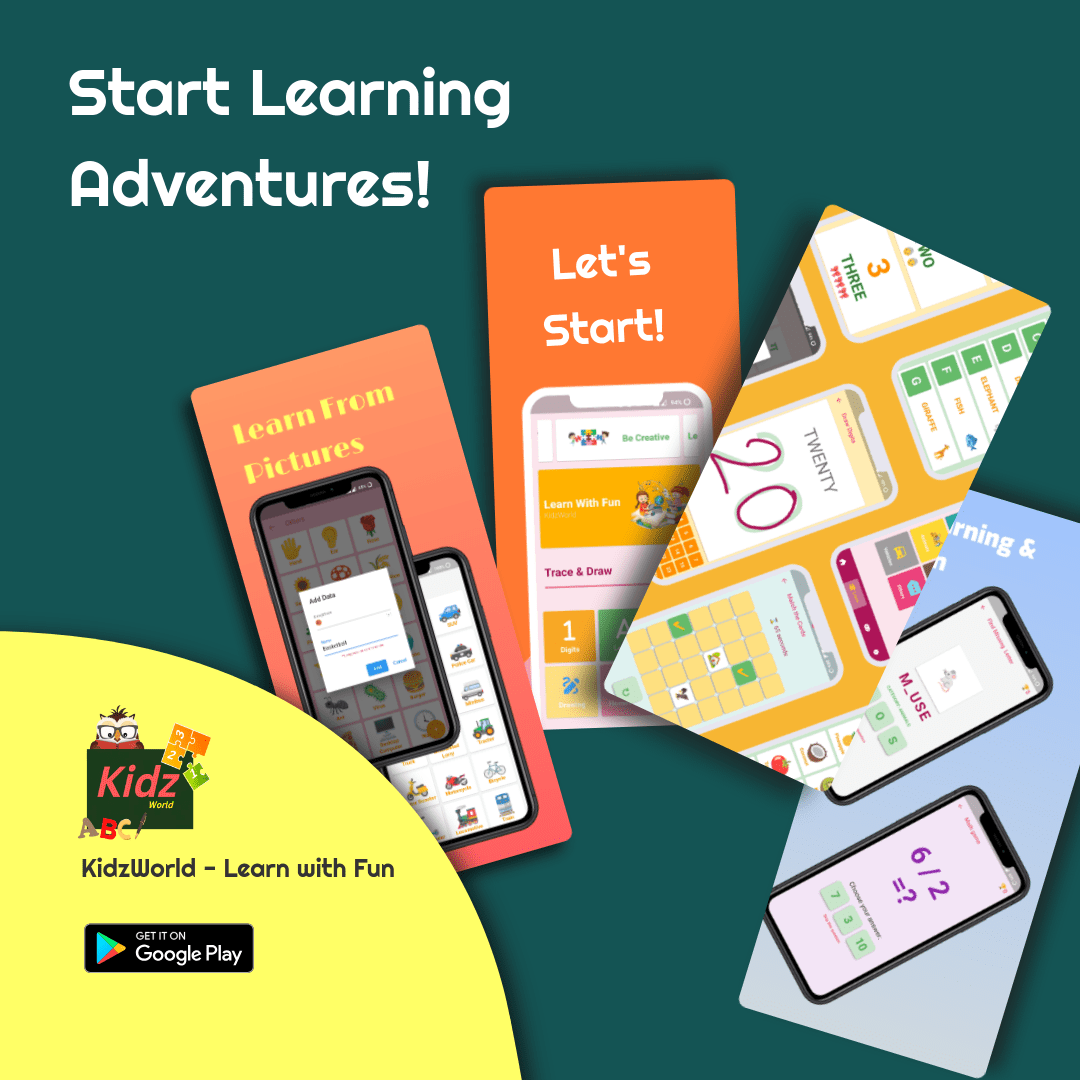 KidzWorld: App designed for children's learning