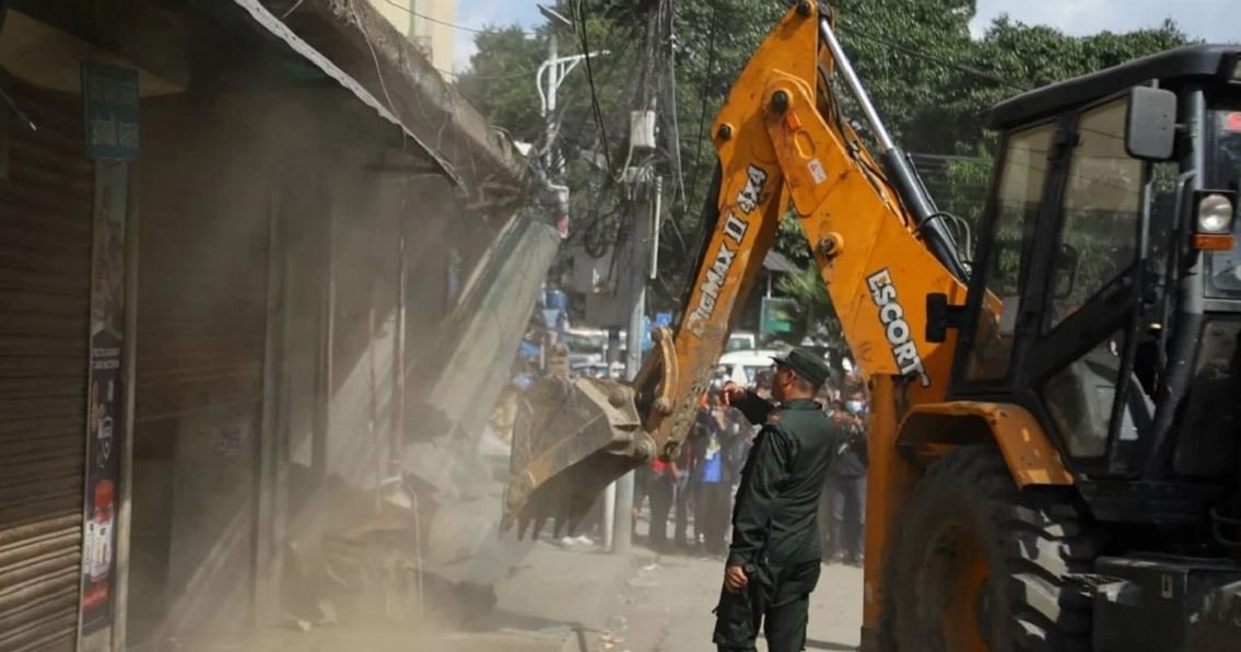 Locals protest after Metropolitan City runs dozer on Anamnagar