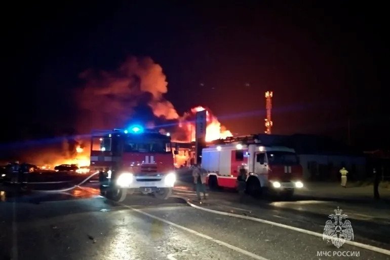 At least 25 killed in fire, explosion at petrol station in Dagestan, Russia