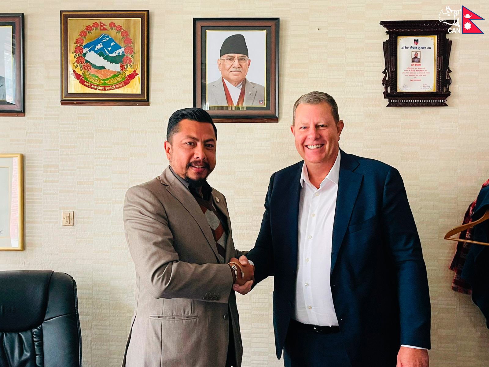 ICC President Greg Barclay meets Sports Minister Shrestha