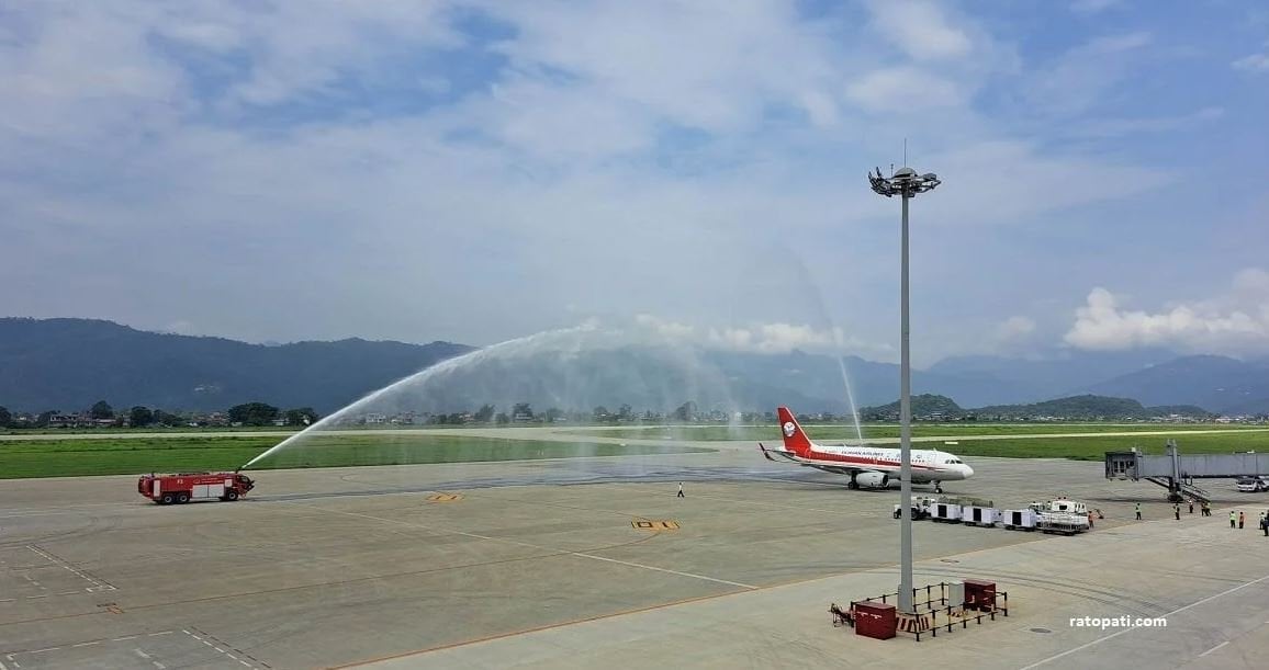 Chinese airplane successfully lands at Pokhara Airport