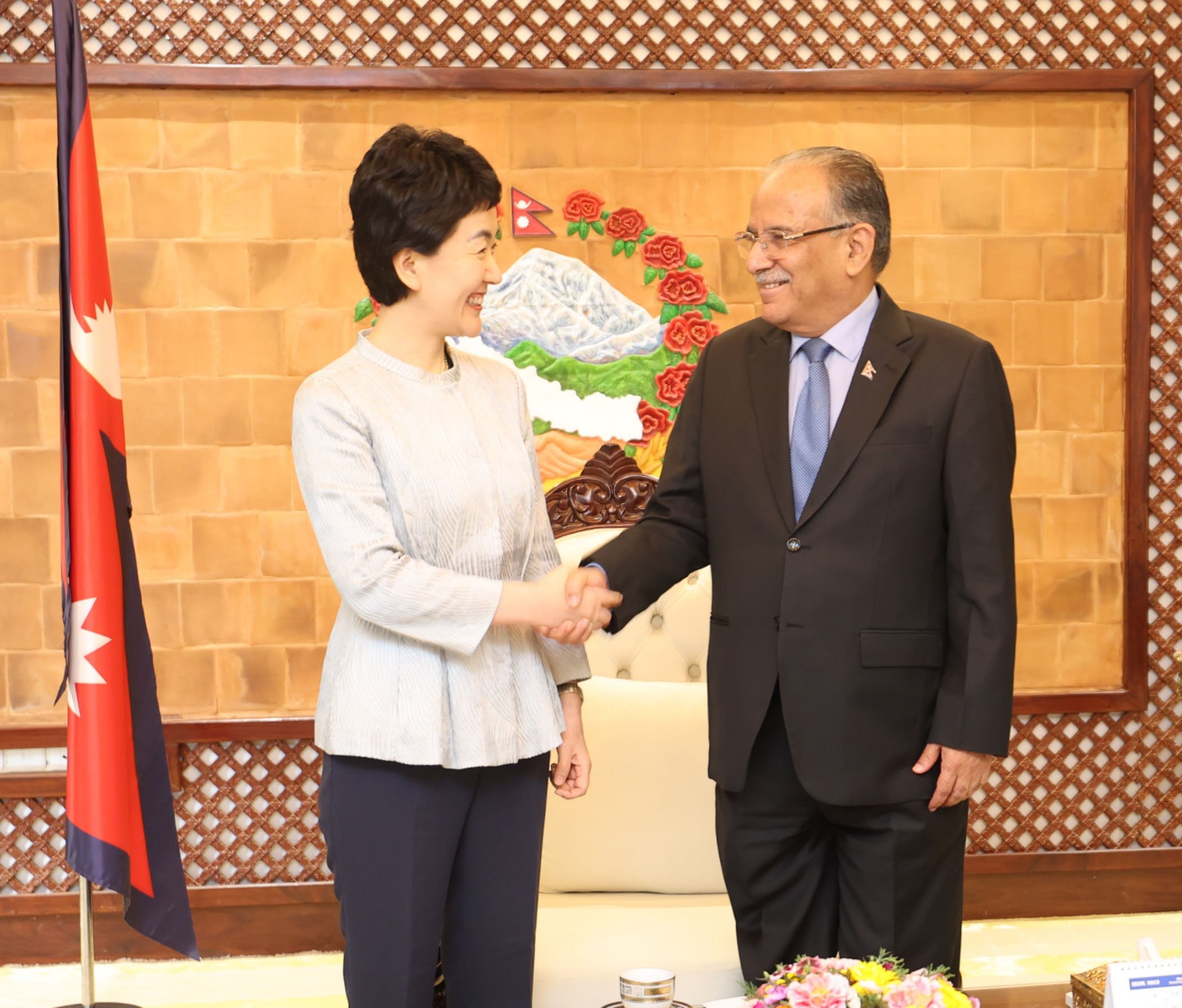 Chinese Vice Minister Sun pays courtesy call on PM Dahal