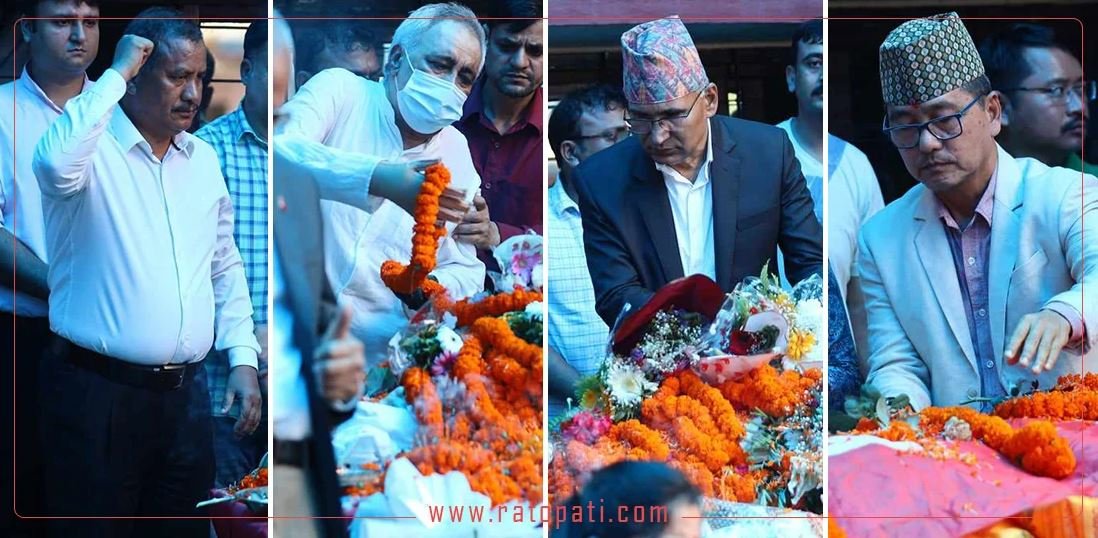 Leaders to diplomats reach Parisdanda to present their Tributes to Sita Dahal