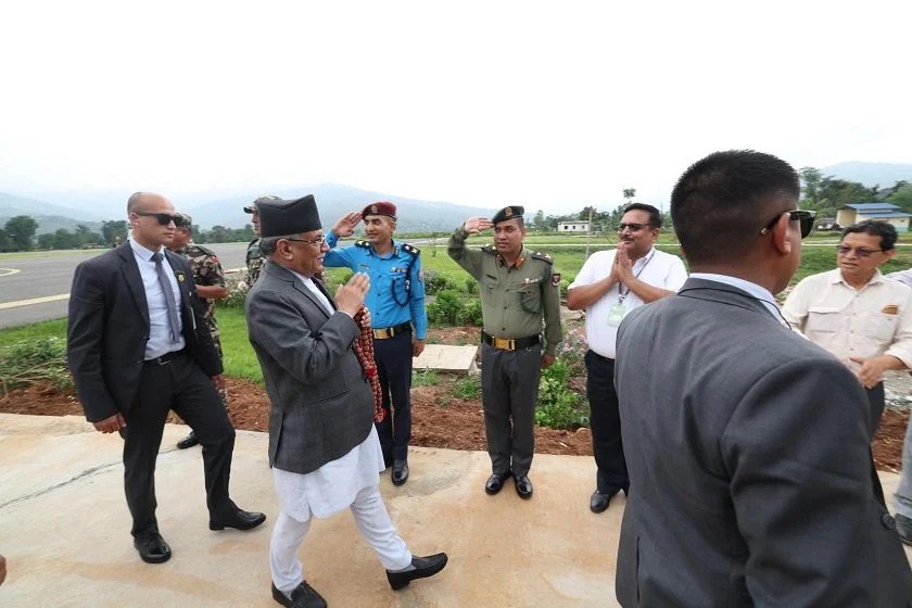 PM Dahal visits landslide-affected Sankhuwasabha (with pictures)