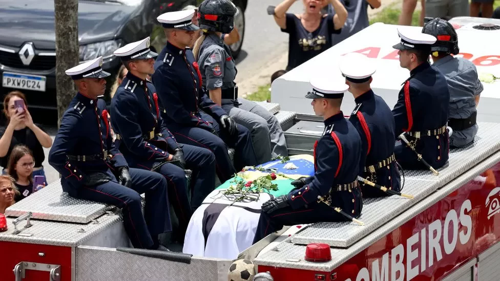 Pele's funeral: Brazil legend given joyous send-off