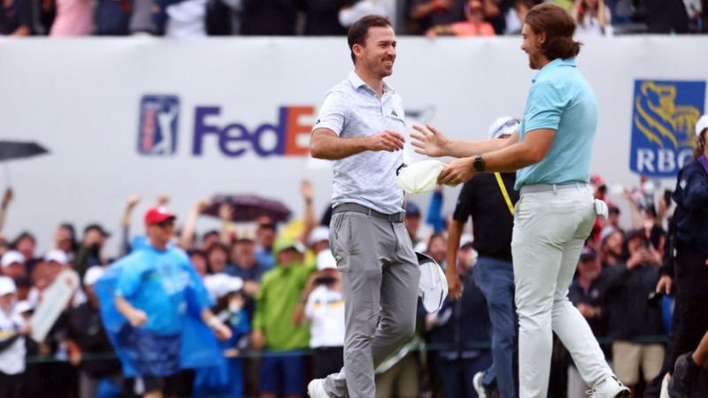 Canadian Open: Tommy Fleetwood beaten by Nick Taylor's 72-foot play-off putt