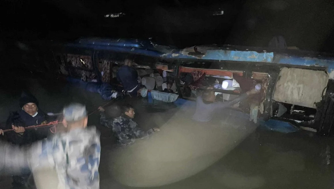 Tragic bus accident claims six lives, leaves 37 injured after plunge into Trishuli river