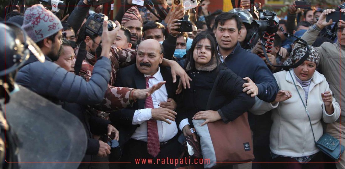 RSP supporters protest outside court, attack advocate Tripathi