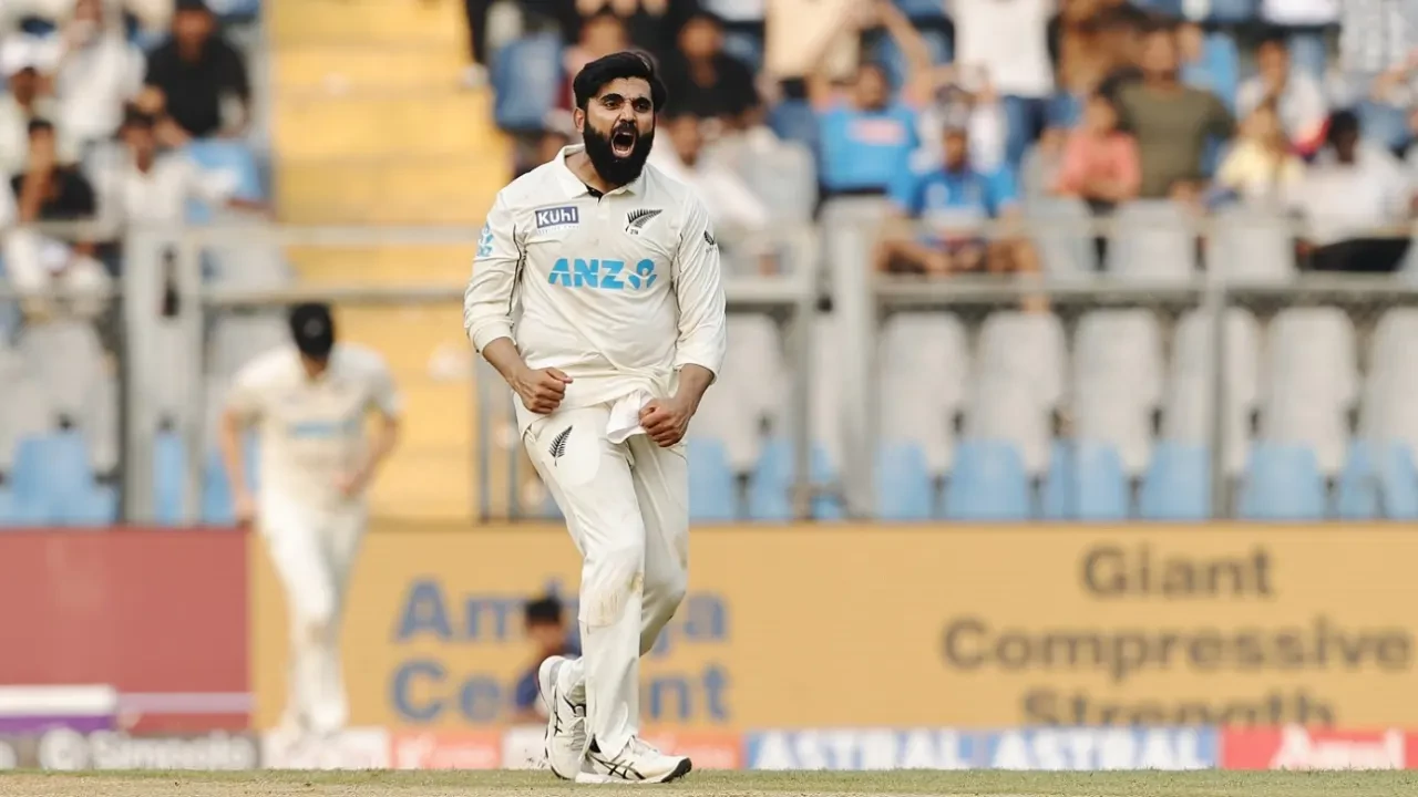 Ajaz triggers late India slide after Jadeja five-for keeps New Zealand to 235