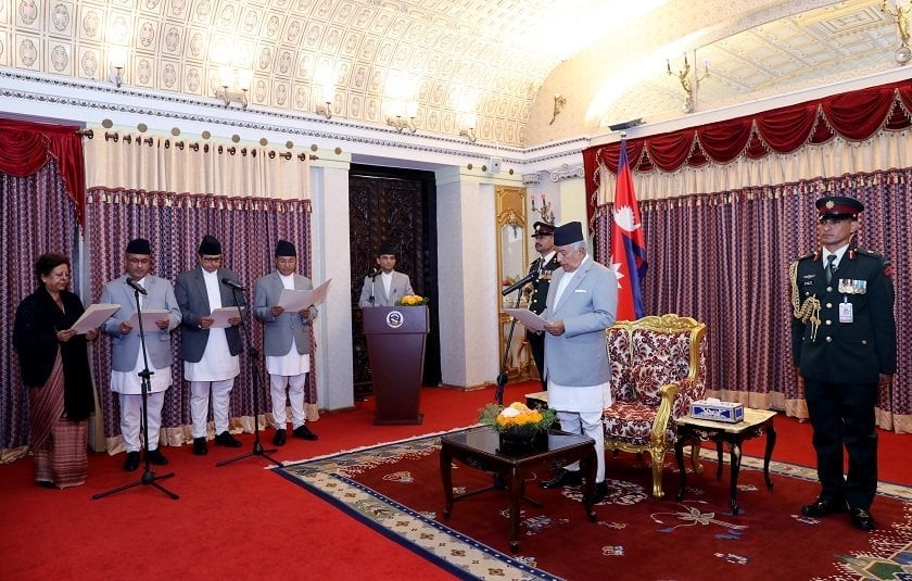 New ambassadors to four countries take oath before President Paudel