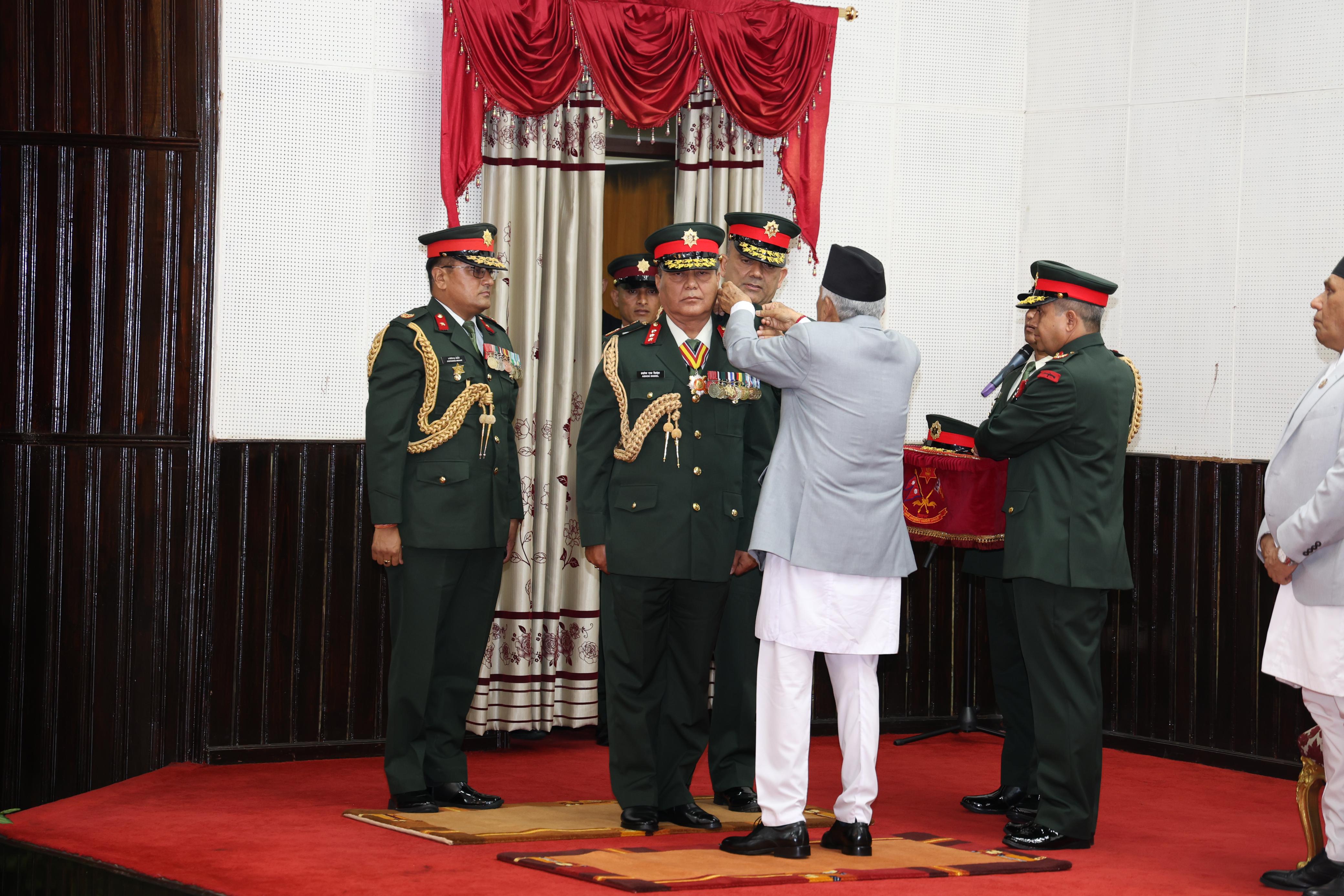 Ashokraj Sigdel sworn in as new CoAS of Nepal Army