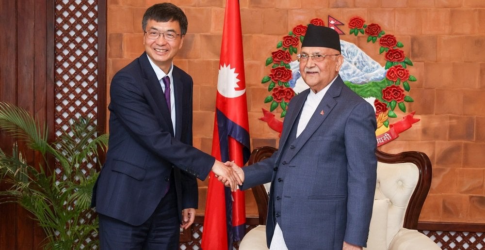 Visiting Chinese delegation calls on PM Oli