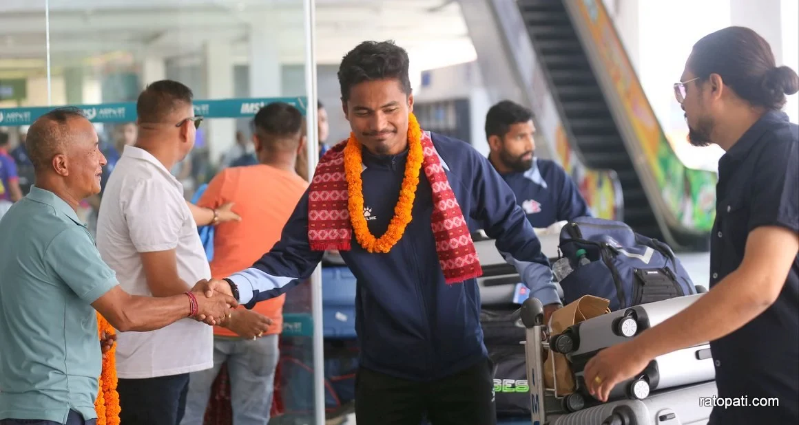 Nepali national cricket team returns home (Pictures)