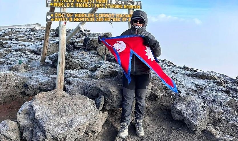 Actress Deeya climbs highest mountain in Africa