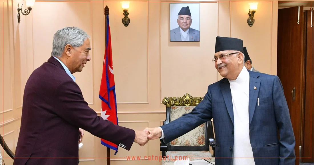 Oli and Deuba meet, discuss recent developments