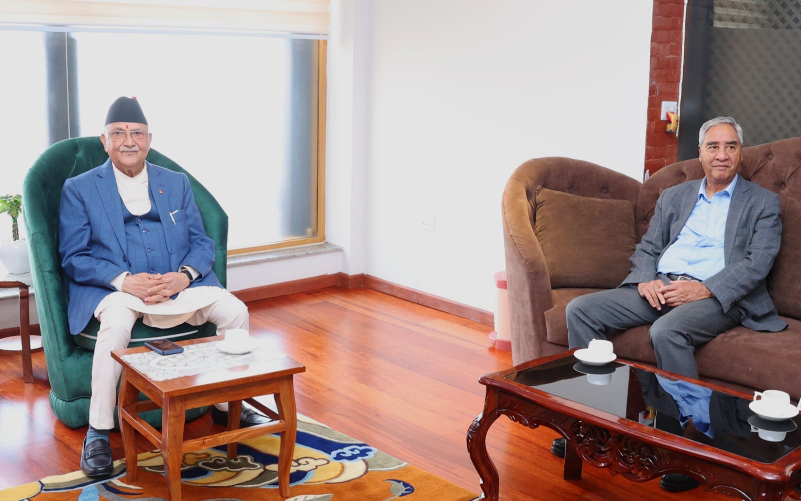 Deuba and Oli meet; hold talks on government initiatives