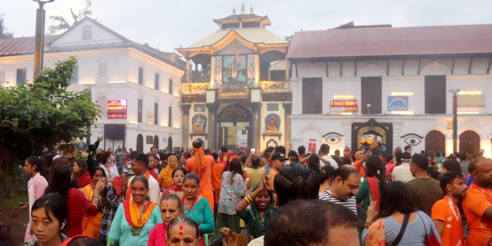 Devotees throng Pashupati and other Shiva temples since early morning