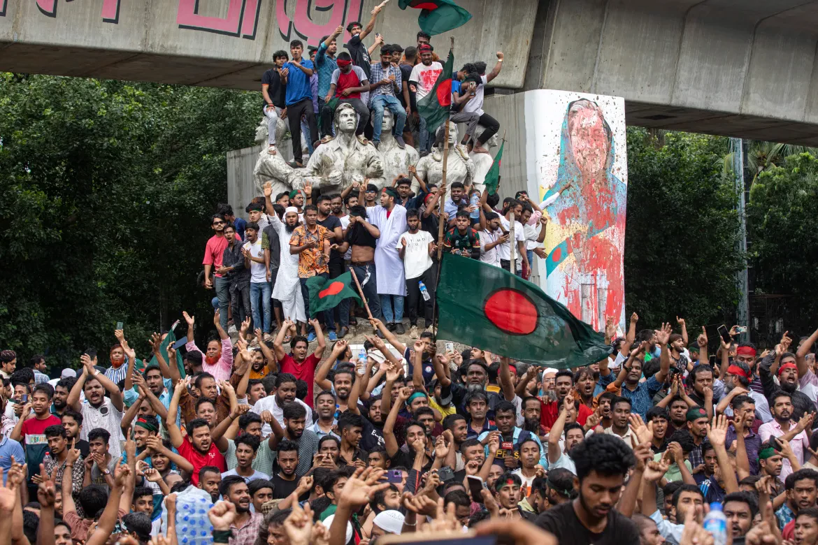 Photos: Celebrations after PM Sheikh Hasina resigns, flees Bangladesh