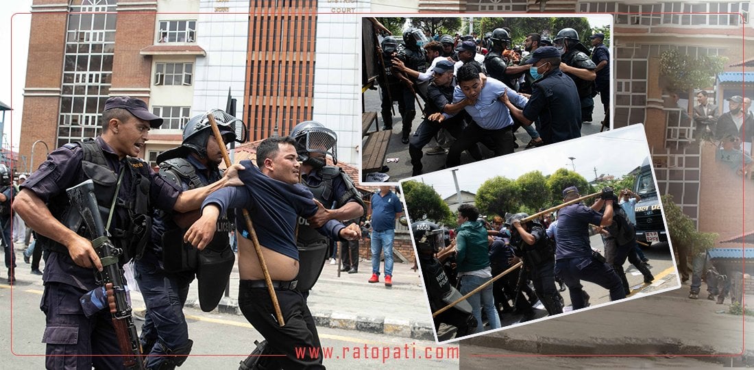 Chants against lawyers debating on behalf of Balkrishna, Top Bahadur and others (With Pictures)