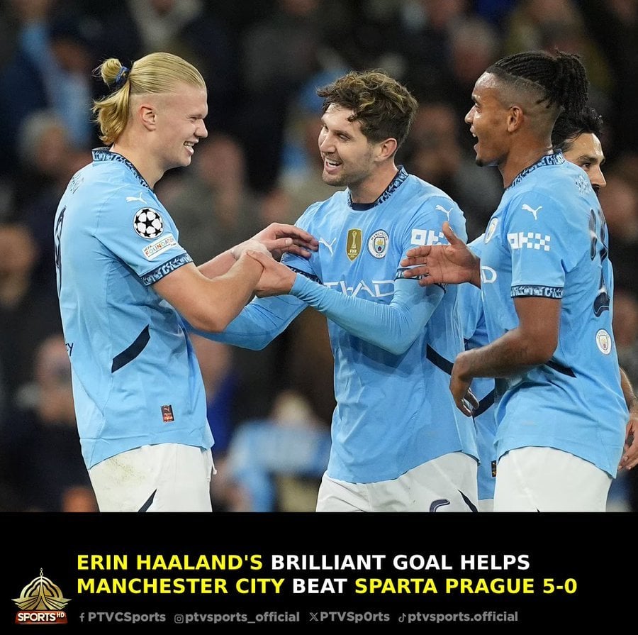 Champions League: City maintains unbeaten record with 5-0 win over Sparta Prague