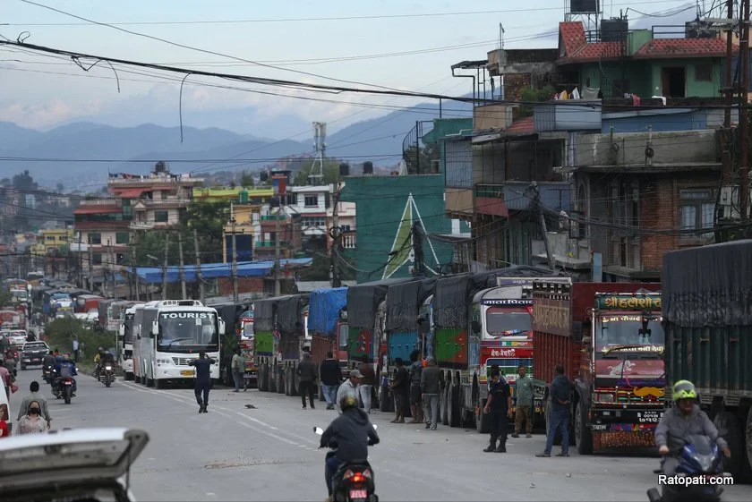 Large vehicle operations halted on Narayangadh-Kathmandu route