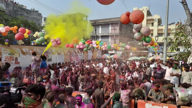 Holi being celebrated in Terai Madhes today