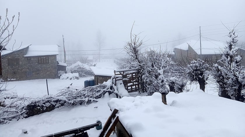 Snowfall in Humla affects normal life