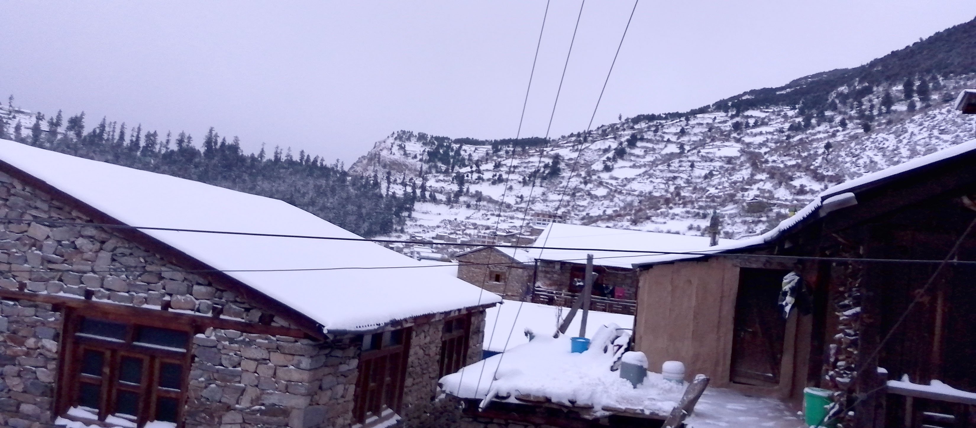 Snowfall in Humla