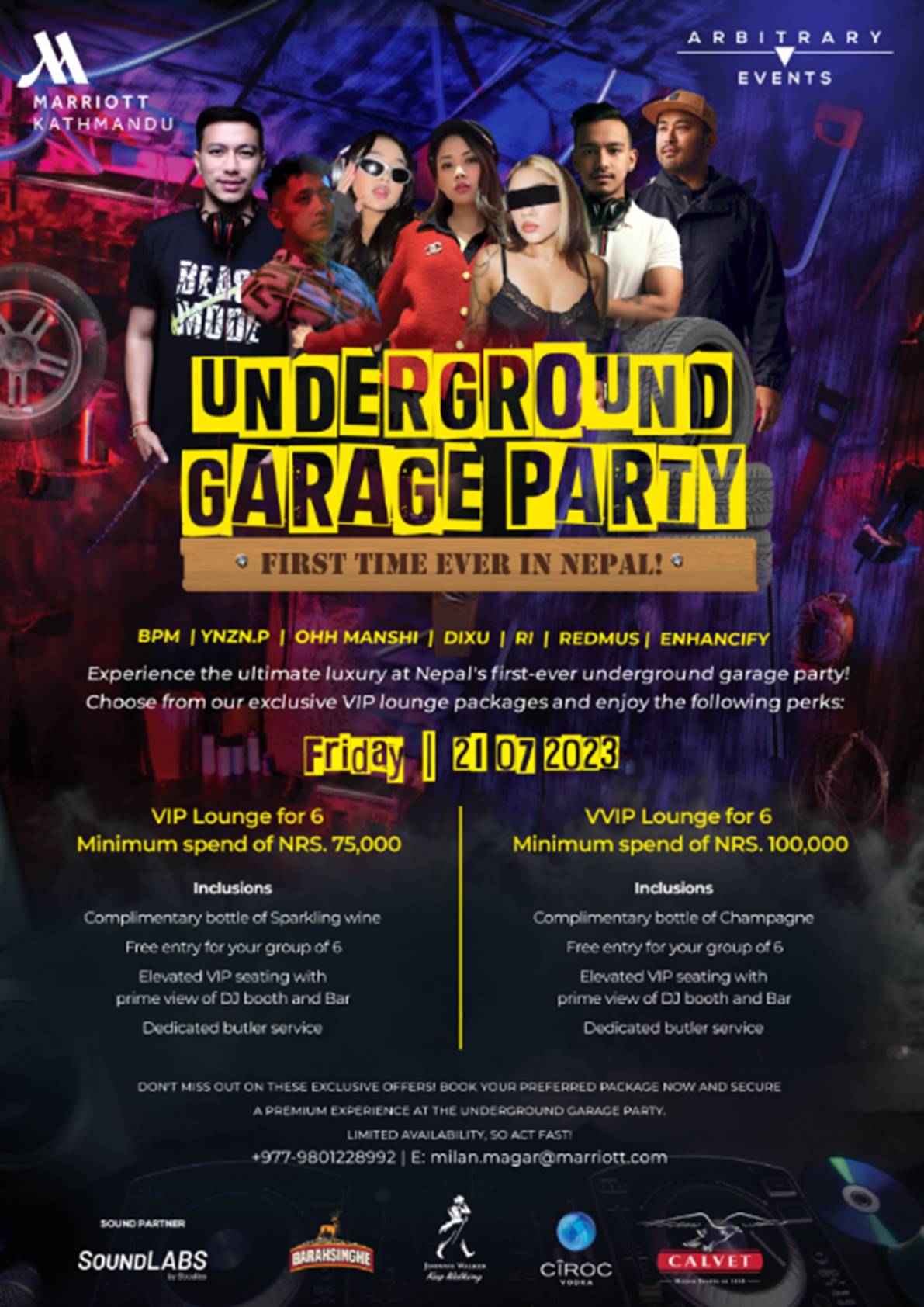 Marriott Kathmandu organizing Underground Garage Party