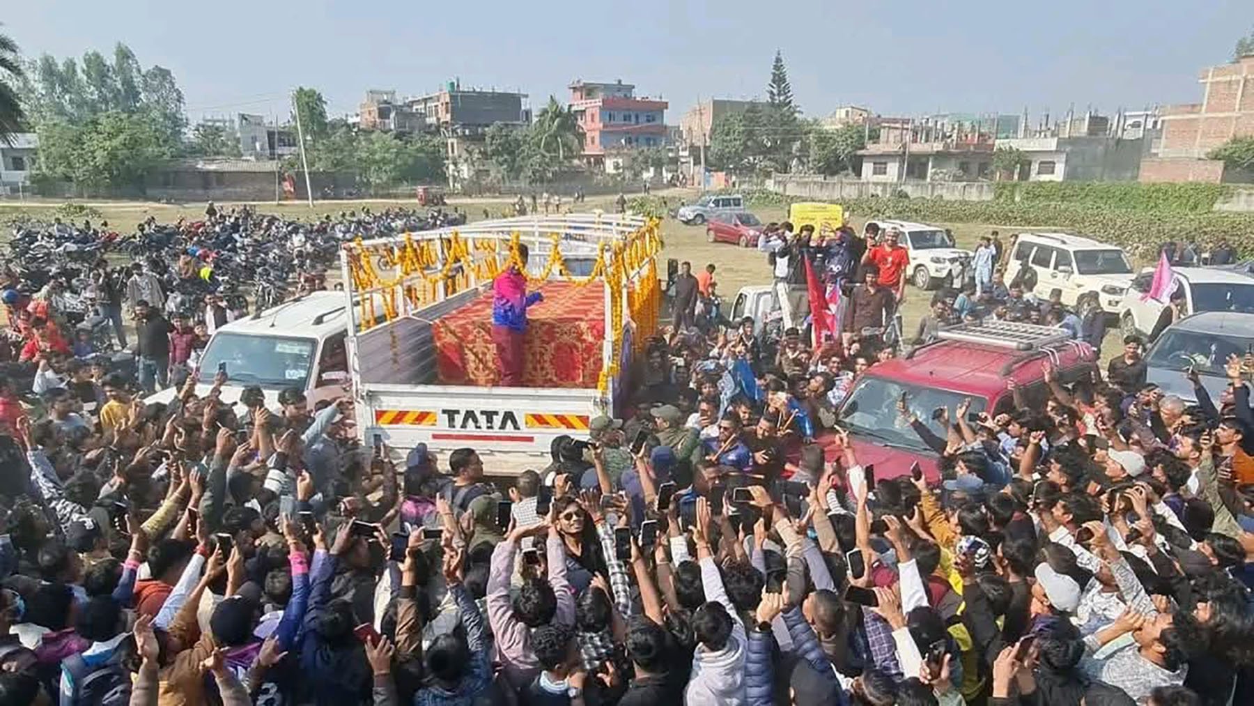 NPL Champions Janakpur Bolts players on 'trophy parade' in Janakpurdham