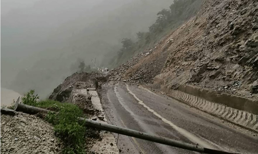 Landslide blocks Jayaprithvi Highway