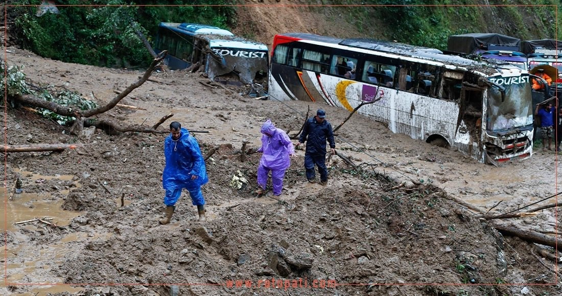 Landslide buries bus and microbus in Jhyaple; 14 fatalities reported