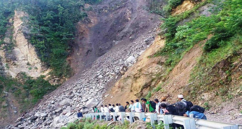 Karnali highway blocked by landslide