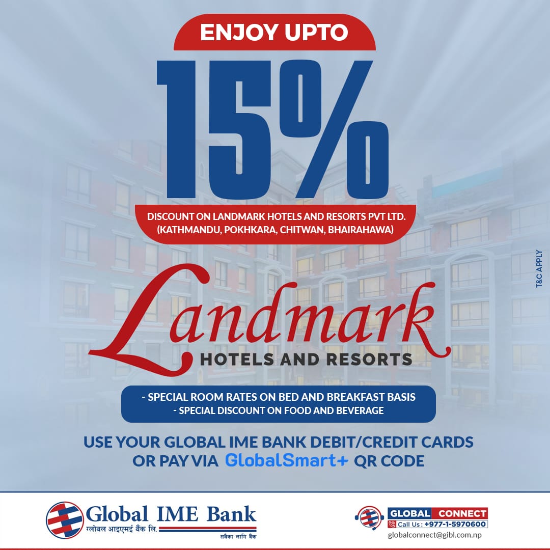 Global IME Bank Partners with Landmark Hotels for 15% Discount Offer