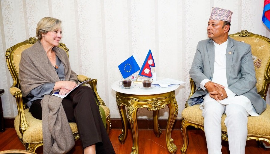 EU ambassador Lorenzo calls on Minister Khadka