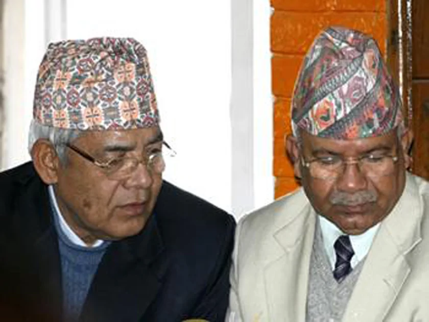 Madhav Nepal and Bamdev Gautam hold talks on party unification