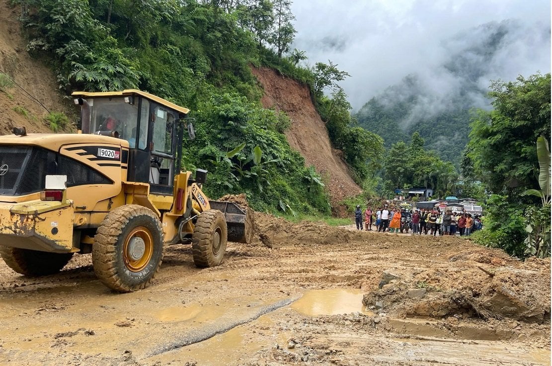 Landslide halts two-way traffic in Malekhu