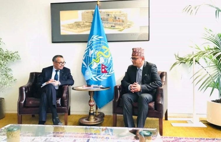 Health Minister Giri meets with WHO Director-General Dr. Ghebreyesus