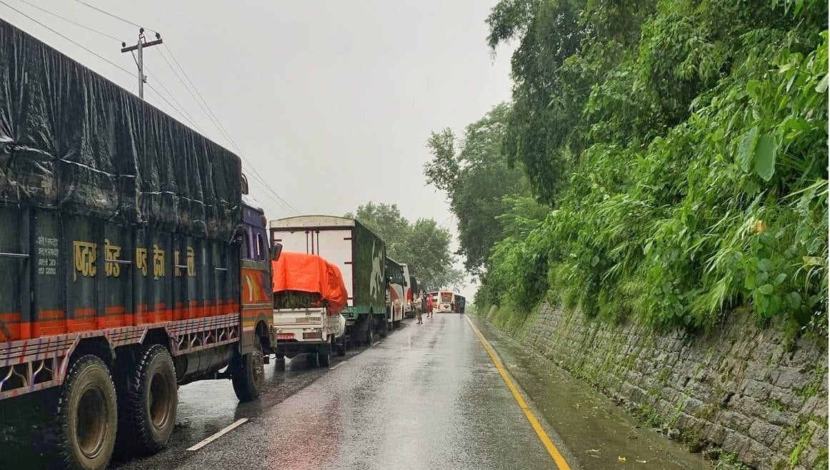 Fallen tree blocks Mugling-Narayangadh road