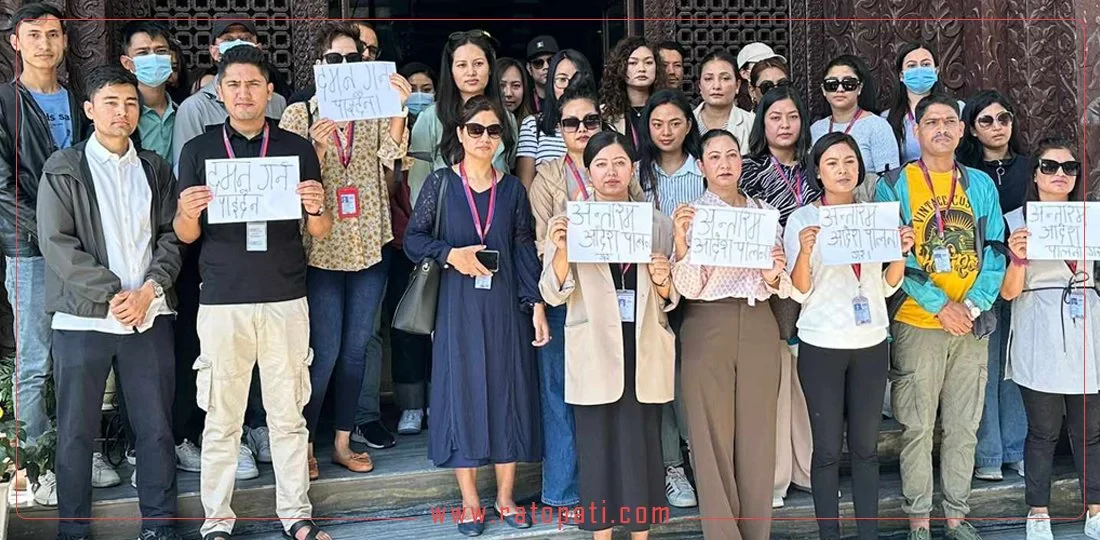 Nepal Airlines cabin crew protest against alleged discrimination