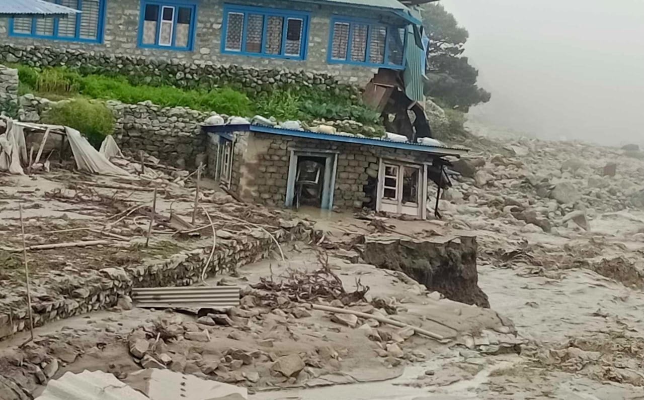 Flood damages key bridges, cuts road network in Solukhumbu