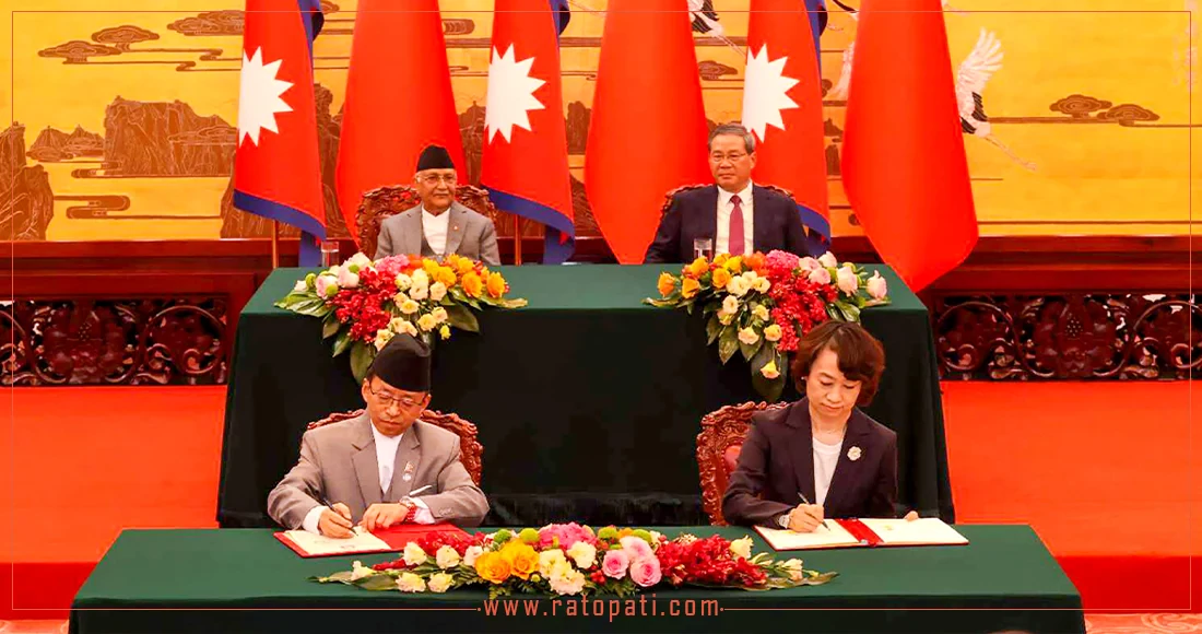 Nepal and China sign multiple agreements during PM Oli's visit