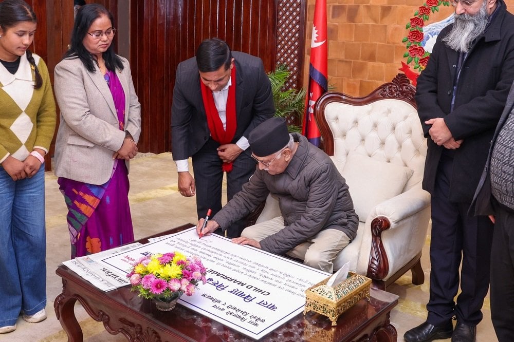 PM Oli wishes for success of 'National Campaign for Child Marriage-free Nepal'