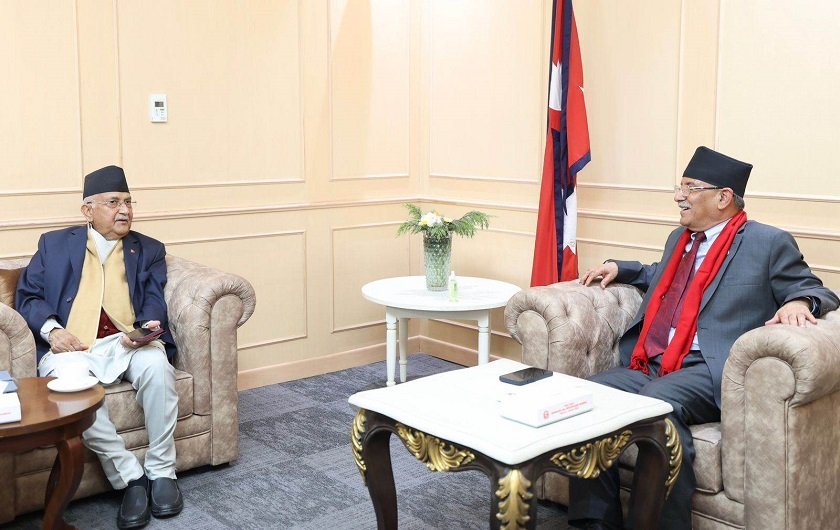 Discussion ends between Oli and PM Dahal, Meeting of mechanism scheduled for Friday 9 am
