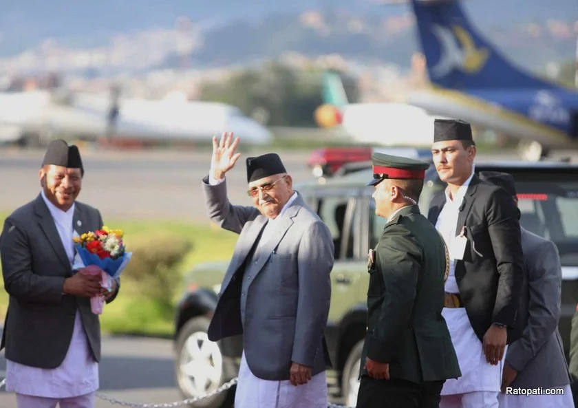 Prime Minister Oli returns from U.S. visit