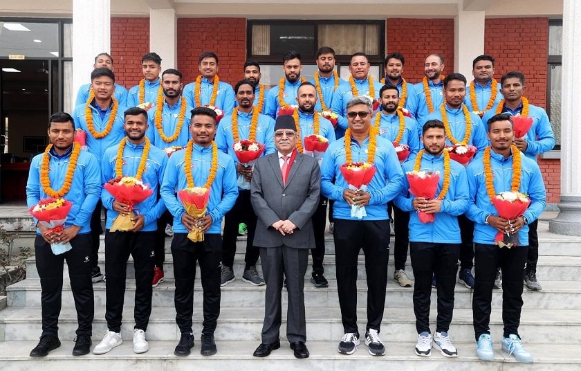 PM Dahal announces cash reward of Rs. 300,000 for each National Cricket Team Member